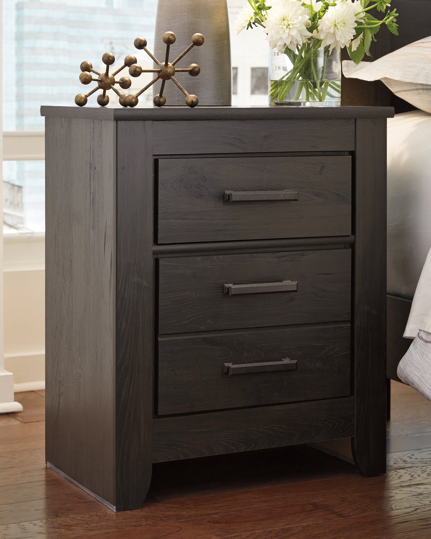 Cape Furniture Outlet - Ashley Furniture - Brinxton Bedroom - Two Drawer Night Stand / Charcoal - B249-92