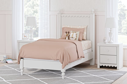 Cape Furniture Outlet - Ashley Furniture - Mollviney Bedroom - Twin Panel Bed / White - B2540B2