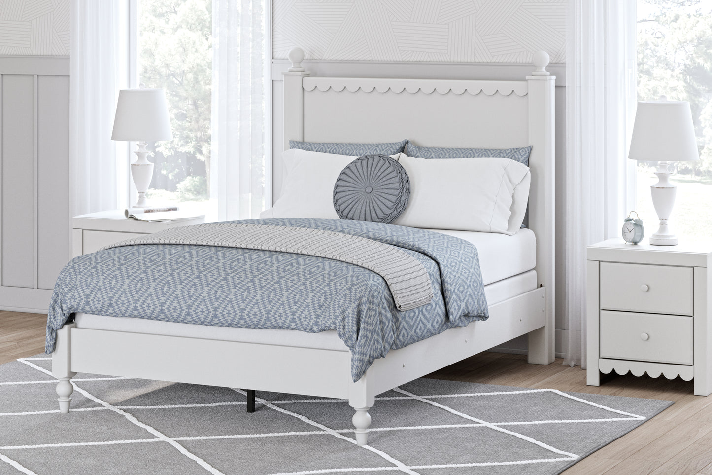 Cape Furniture Outlet - Ashley Furniture - Mollviney Bedroom - Full Panel Bed / White - B2540B3