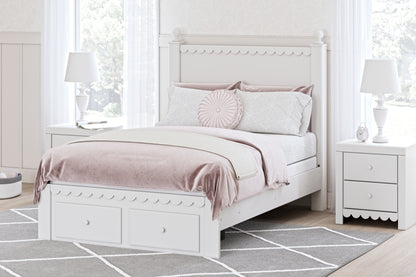 Cape Furniture Outlet - Ashley Furniture - Mollviney Bedroom - Full Panel Storage Bed / White - B2540B7