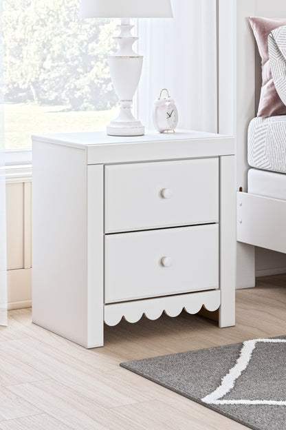 Cape Furniture Outlet - Ashley Furniture - Mollviney Bedroom - Two Drawer Night Stand / White - B2540-92