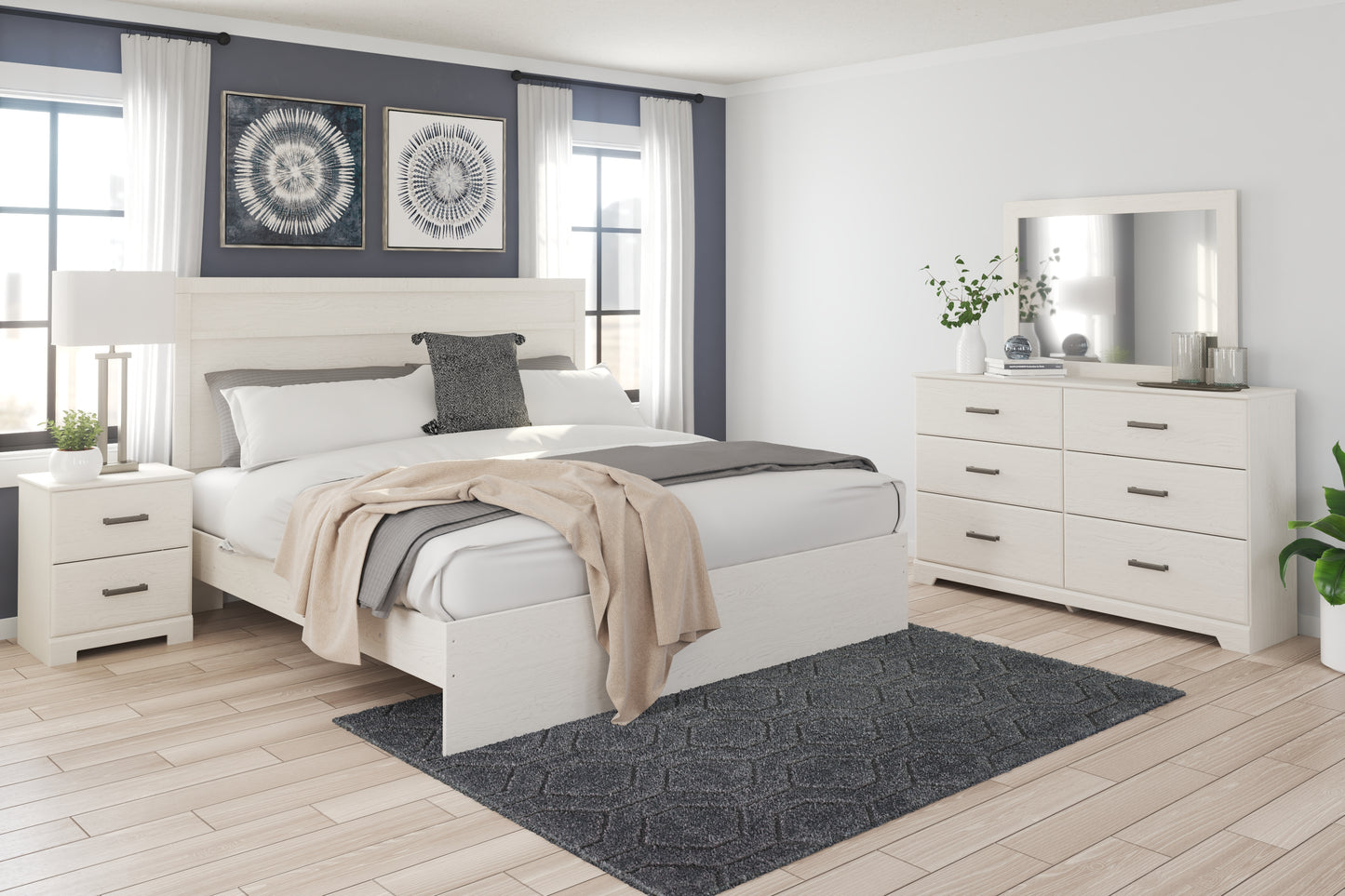 Cape Furniture Outlet - Ashley Furniture - Stelsie Bedroom - Two Drawer Night Stand / White - B2588-92