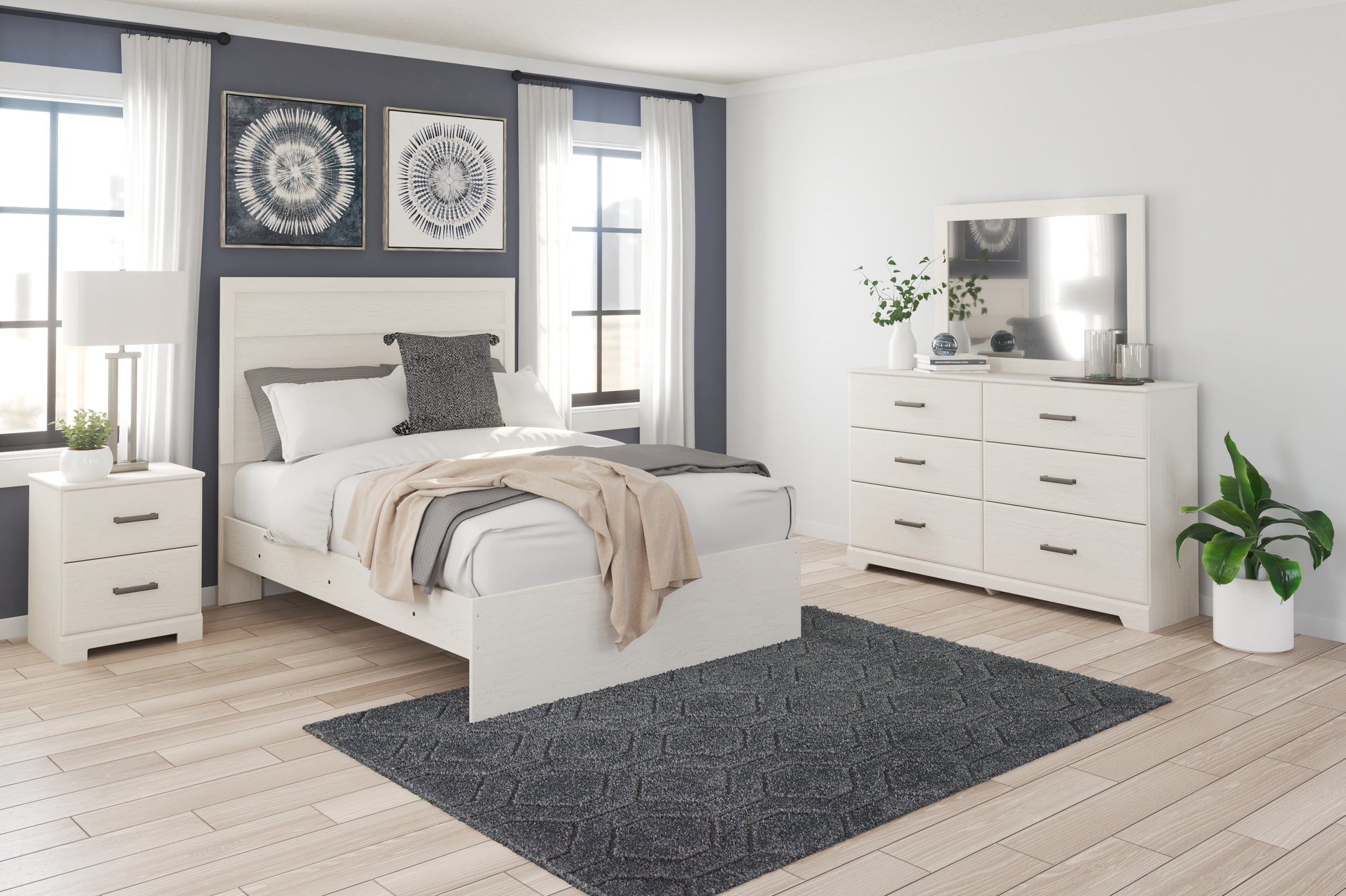 Cape Furniture Outlet - Ashley Furniture - Stelsie Bedroom - Twin Panel Bed / White - B2588B12