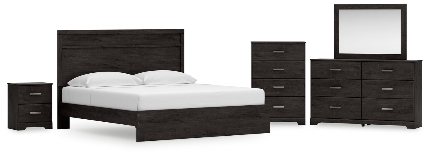 Cape Furniture Outlet - Ashley Furniture - Belachime King Panel Bed, Dresser, Mirror, Chest and Nightstand - King Panel Bed, Dresser, Mirror, Chest and Nightstand - B2589B20