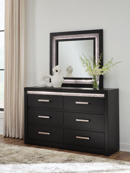 Cape Furniture Outlet - Ashley Furniture - Shoralli Bedroom - Dresser and Mirror / Black - B2611B1