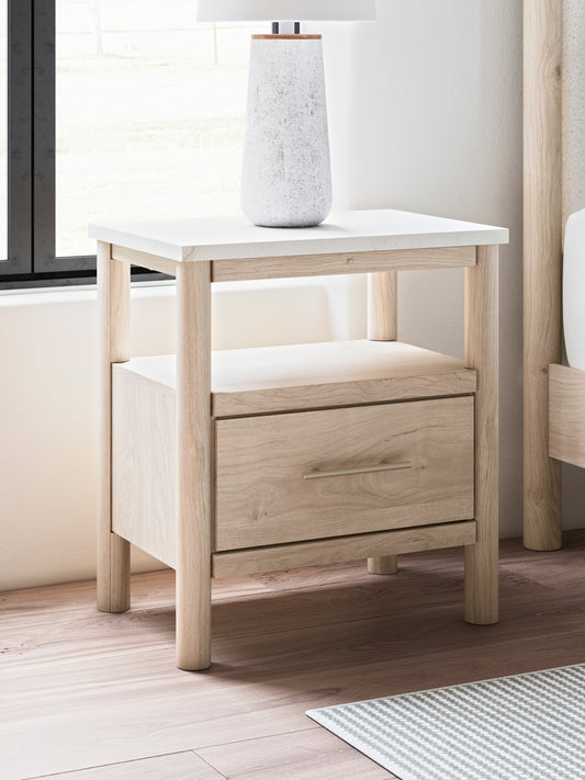 Cape Furniture Outlet - Ashley Furniture - Cadmori Bedroom - One Drawer Night Stand / Black/White - B2616-91