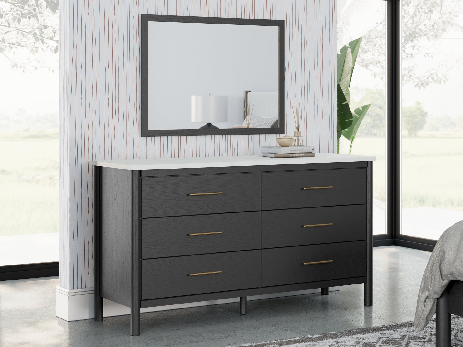 Cape Furniture Outlet - Ashley Furniture - Cadmori Bedroom - Dresser and Mirror / Black/White - B2616B1