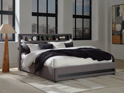 Cape Furniture Outlet - Ashley Furniture - Verishaw Bedroom - King Upholstered Bed / Gray - PCB2721B21