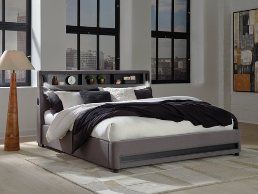 Cape Furniture Outlet - Ashley Furniture - Verishaw Bedroom - King Upholstered Bed / Gray - PCB2721B21