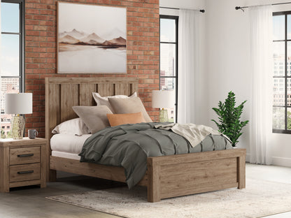 Cape Furniture Outlet - Ashley Furniture - Oliandon Bedroom - Queen Panel Bed / Light Brown - PCB2844B2