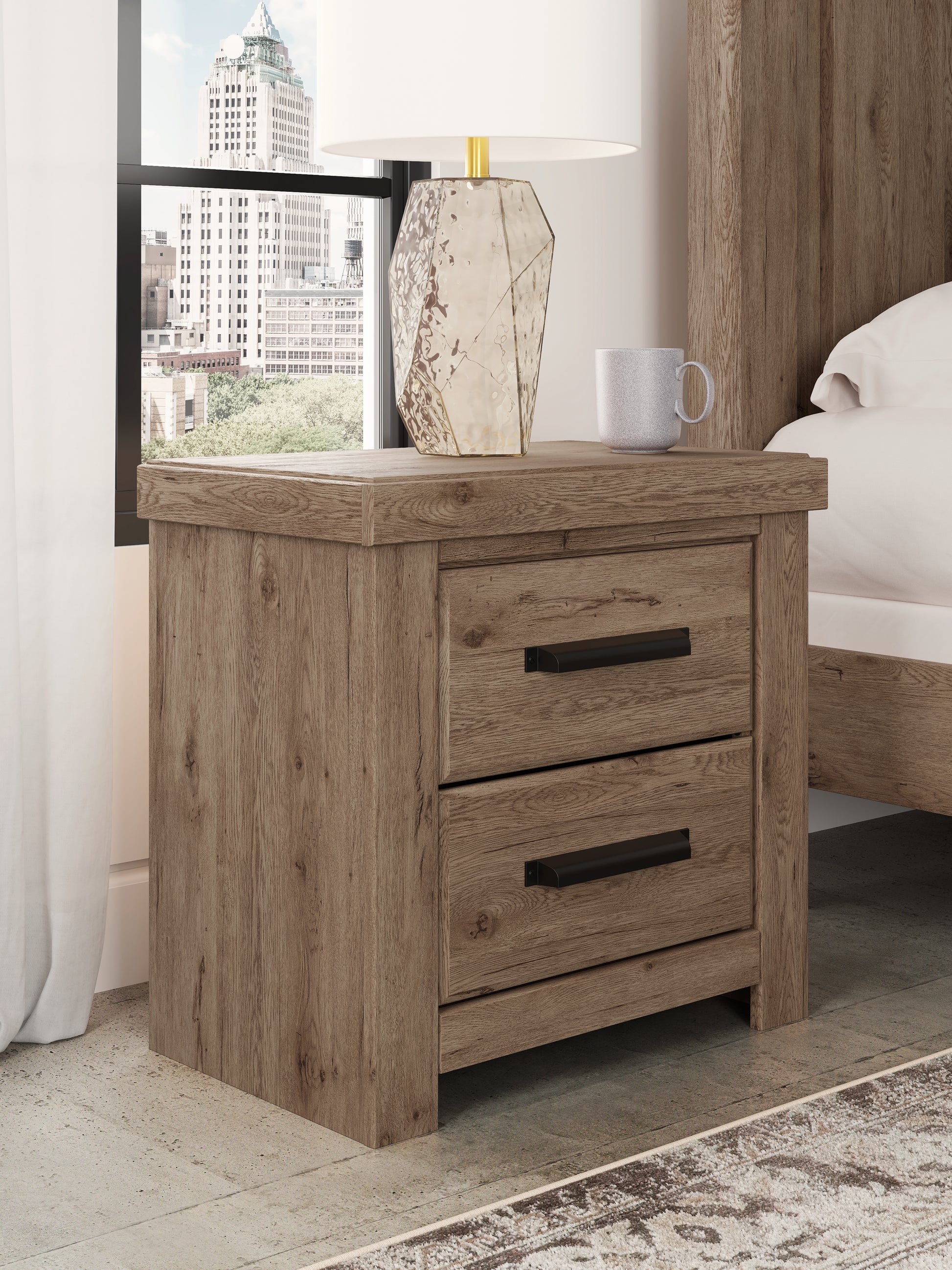 Cape Furniture Outlet - Ashley Furniture - Oliandon Bedroom - Two Drawer Night Stand - PCB2844-92