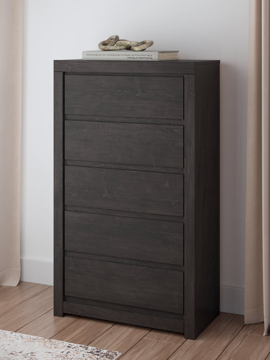 Cape Furniture Outlet - Ashley Furniture - Fraluna Bedroom - King Panel Storage Bed / Charcoal - PCB3370B9