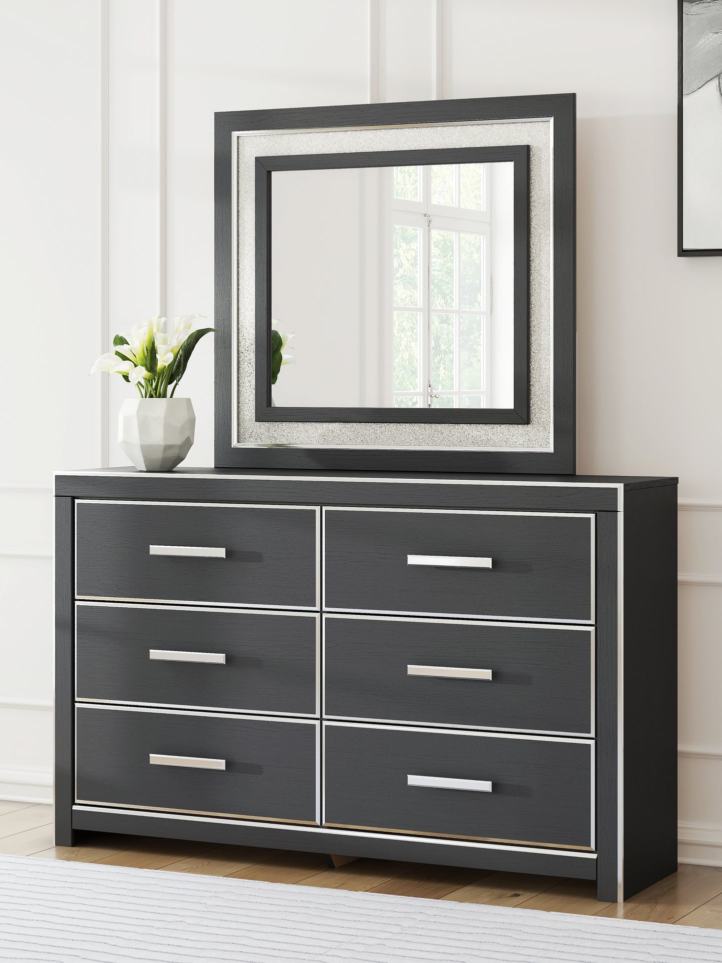 Cape Furniture Outlet - Ashley Furniture - Zuraleus Bedroom - Dresser and Mirror / Black - PCB3380B1