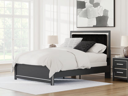Cape Furniture Outlet - Ashley Furniture - Zuraleus Bedroom - Queen Upholstered Panel Bed / Black - PCB3380B6