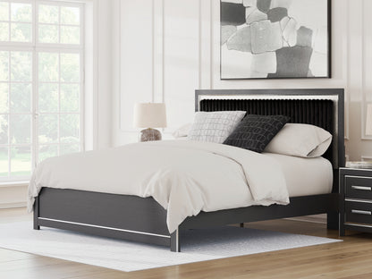 Cape Furniture Outlet - Ashley Furniture - Zuraleus Bedroom - King Upholstered Platform Bed / Black - PCB3380B10