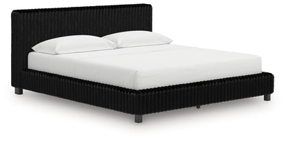 Cape Furniture Outlet - Ashley Furniture - Zuraleus Bedroom - California King Upholstered Bed / Black - PCB3380B14