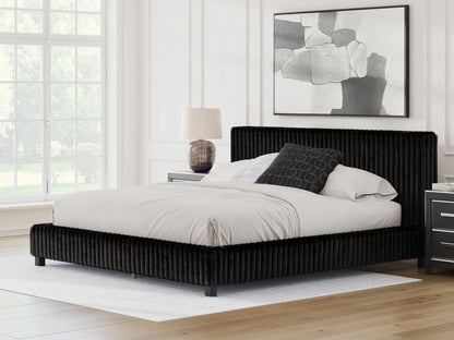 Cape Furniture Outlet - Ashley Furniture - Zuraleus Bedroom - King Upholstered Bed / Black - PCB3380B13
