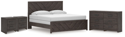 Cape Furniture Outlet - Ashley Furniture - Prendonea King Panel Bed, Dresser and 2 Nightstands - King Panel Bed, Dresser and 2 Nightstands - B3789B13