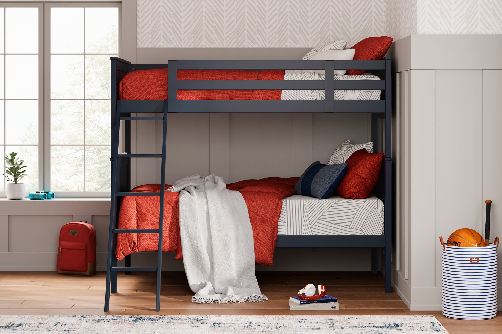 Cape Furniture Outlet - Ashley Furniture - Nextonfort Bedroom - Twin over Twin Bunk Bed / Blue - B396B2