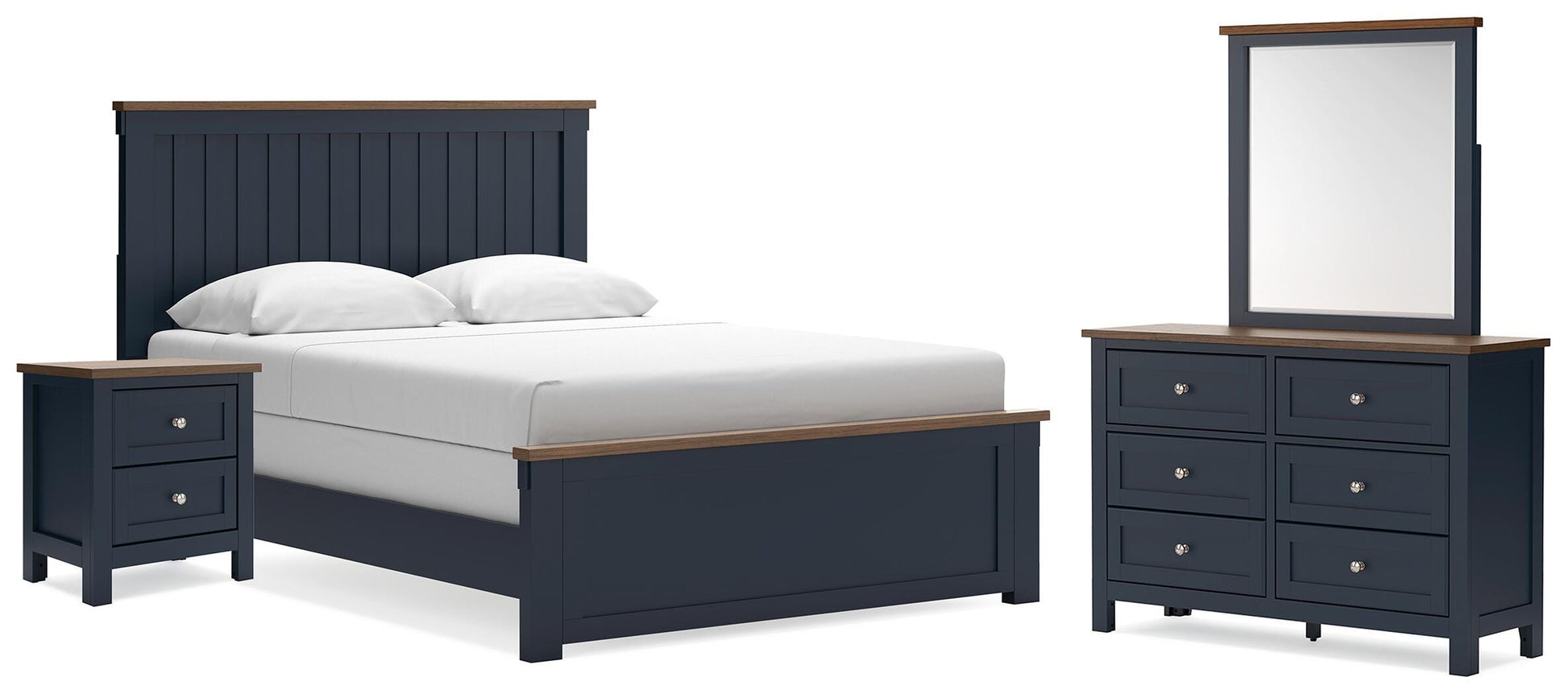 Cape Furniture Outlet - Ashley Furniture - Landocken Queen Panel Bed, Dresser, Mirror and Nightstand - Queen Panel Bed, Dresser, Mirror and Nightstand - B414B18