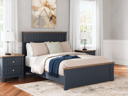 Cape Furniture Outlet - Ashley Furniture - Landocken Bedroom - Queen Panel Bed / Brown/Blue - B414B10