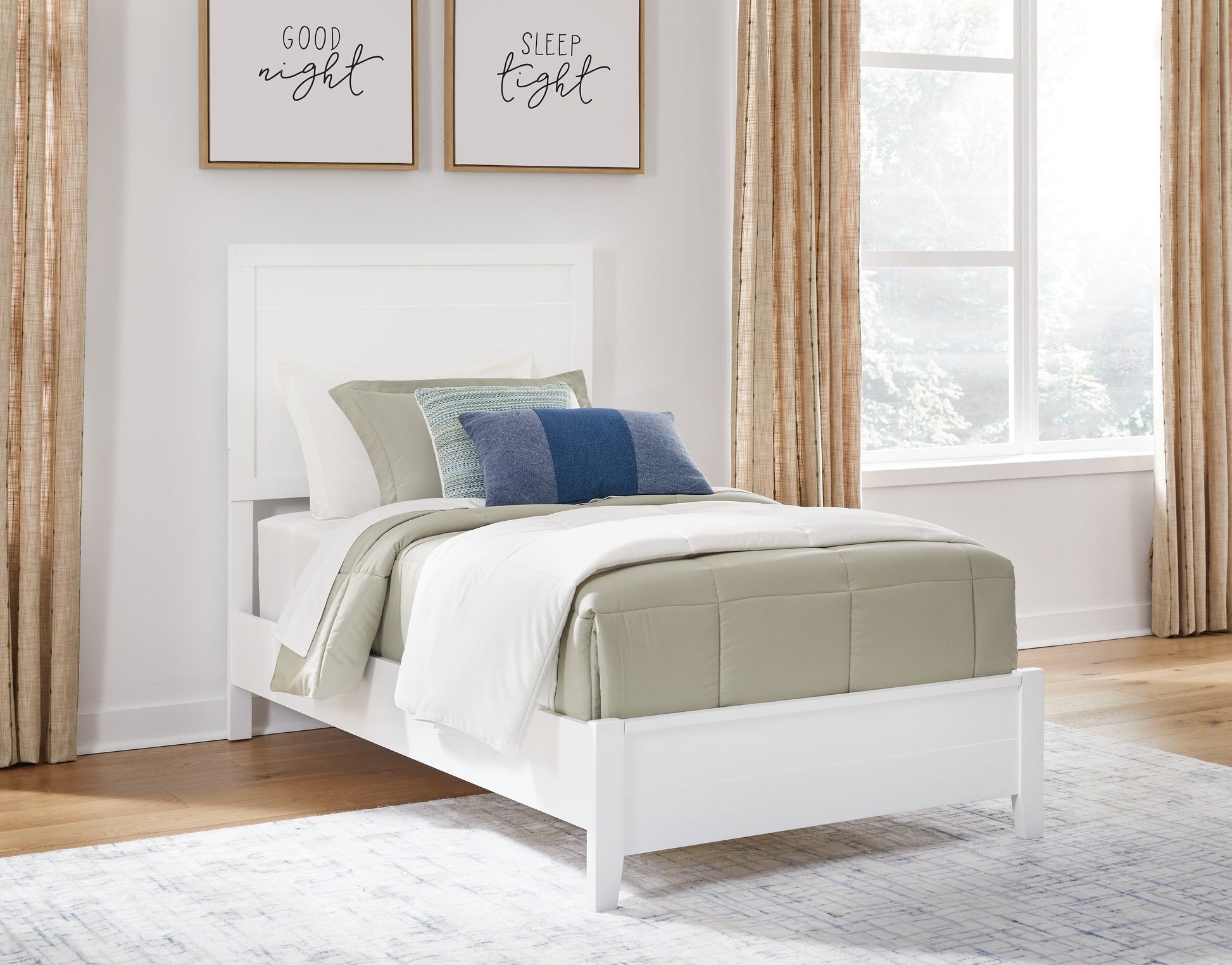 Cape Furniture Outlet - Ashley Furniture - Binterglen Bedroom - Twin Panel Bed / White - B427B2