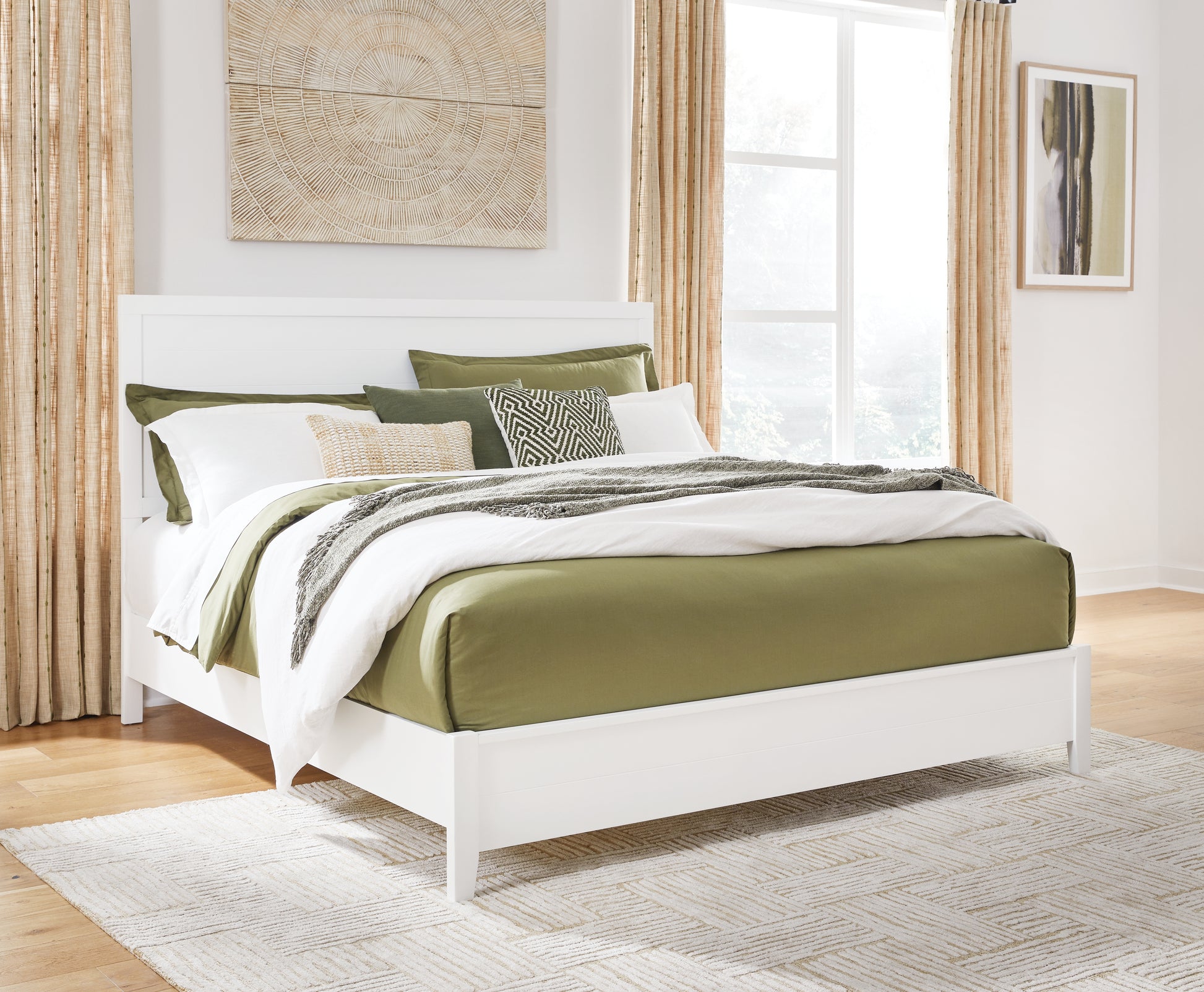 Cape Furniture Outlet - Ashley Furniture - Binterglen Bedroom - California King Panel Bed / White - B427B9