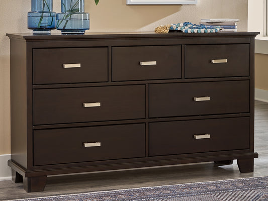 Cape Furniture Outlet - Ashley Furniture - Covetown Bedroom - Queen Panel Bed / Dark Brown - B441B6
