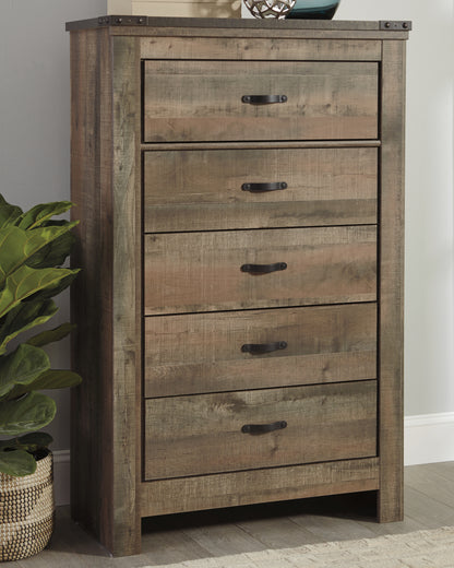 Cape Furniture Outlet - Ashley Furniture - Trinell Bedroom - Five Drawer Chest / Brown - B446-46