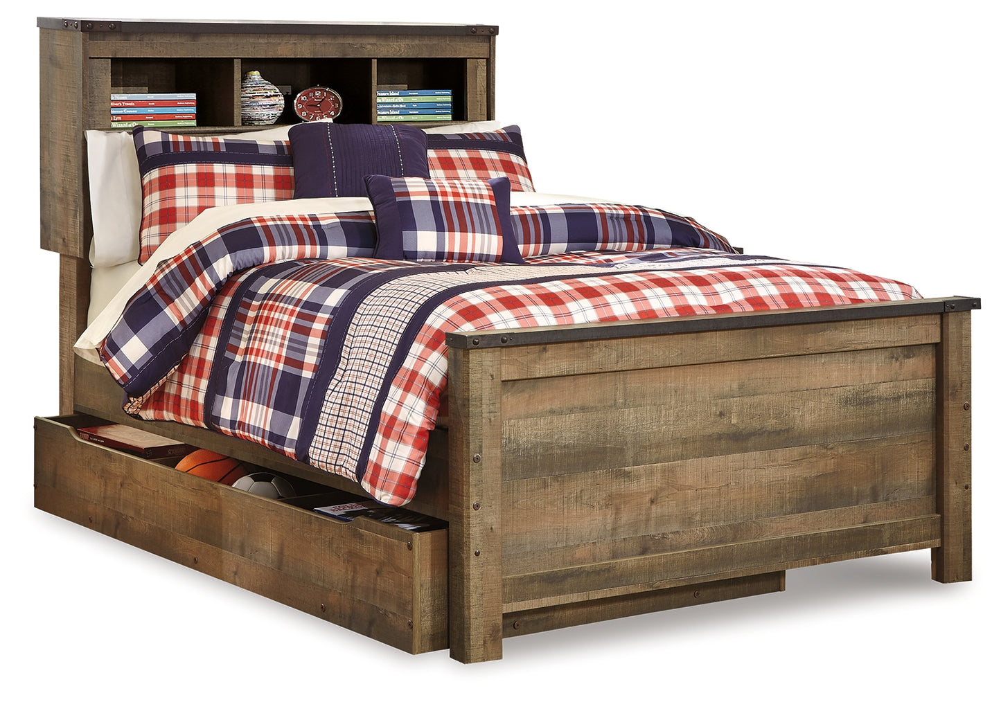 Cape Furniture Outlet - Ashley Furniture - Trinell Bedroom - Full Bookcase Bed with Storage / Brown - B446B91