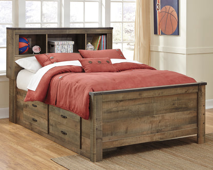 Cape Furniture Outlet - Ashley Furniture - Trinell Bedroom - Full Bookcase Bed with 2 Sided Storage / Brown - B446B79