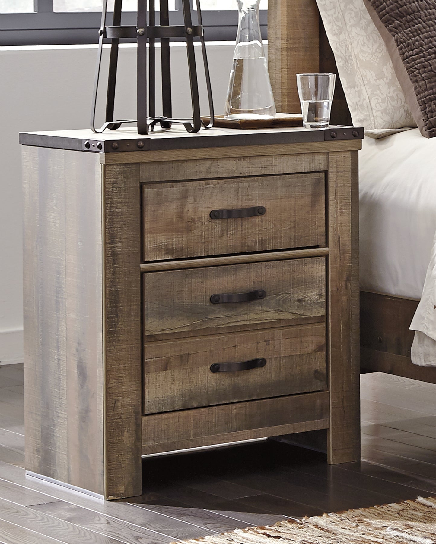 Cape Furniture Outlet - Ashley Furniture - Trinell Bedroom - Two Drawer Night Stand / Brown - B446-92