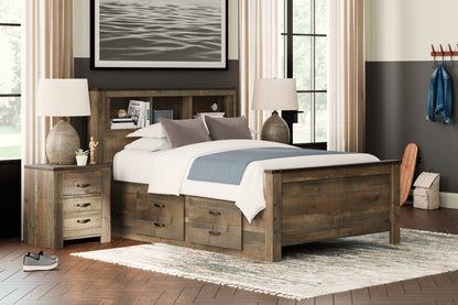 Cape Furniture Outlet - Ashley Furniture - Trinell Bedroom - Full Bookcase Bed with 2 Storage Drawers / Brown - B446B16