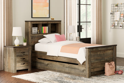 Cape Furniture Outlet - Ashley Furniture - Trinell Bedroom - Twin Bookcase Bed with 1 Large Storage Drawer / Brown - B446B22