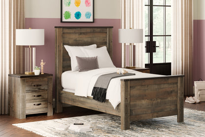 Cape Furniture Outlet - Ashley Furniture - Trinell Bedroom - Twin Panel Bed / Brown - B446B2