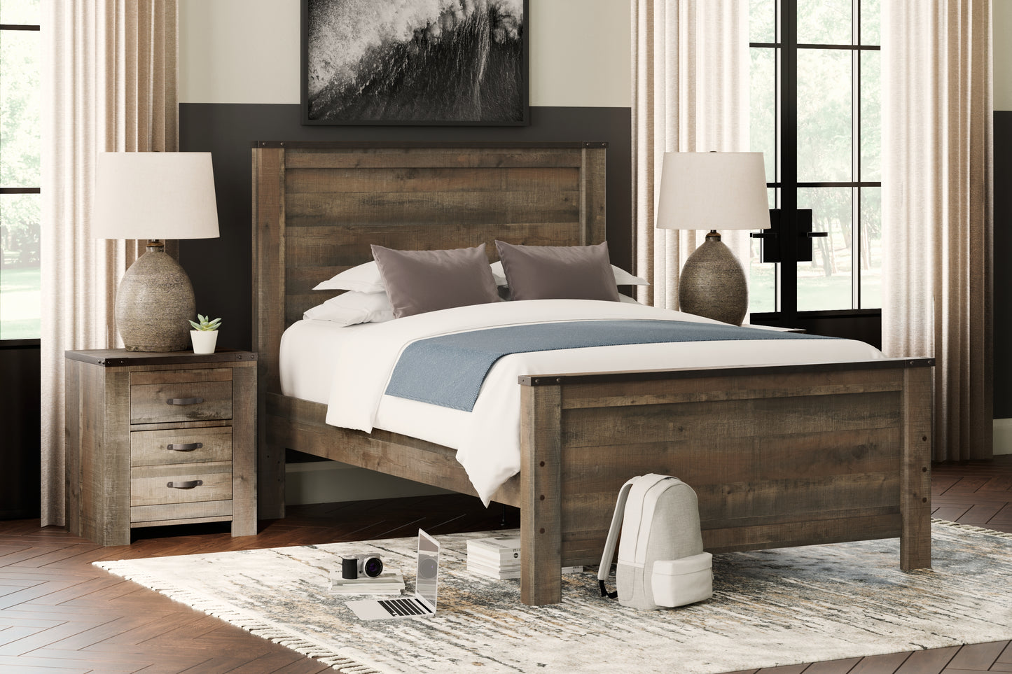 Cape Furniture Outlet - Ashley Furniture - Trinell Bedroom - Full Panel Bed / Brown - B446B3