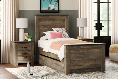 Cape Furniture Outlet - Ashley Furniture - Trinell Bedroom - Twin Panel Bed with 1 Large Storage Drawer / Brown - B446B8