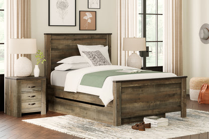 Cape Furniture Outlet - Ashley Furniture - Trinell Bedroom - Full Panel Bed with 1 Large Storage Drawer / Brown - B446B9