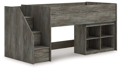 Cape Furniture Outlet - Ashley Furniture - Frandern Bedroom - Twin Loft  Bed with Bookcase Storage / Gray - B4480B14
