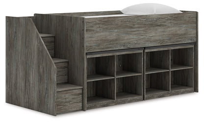 Cape Furniture Outlet - Ashley Furniture - Frandern Twin Loft Bed with Bookcase Storage - Twin Loft Bed with Bookcase Storage / Warm Gray - B4480B25