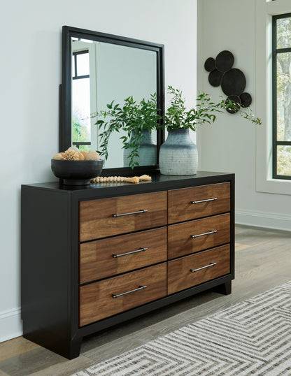 Cape Furniture Outlet - Ashley Furniture - Kraeburn Bedroom - Dresser and Mirror / Brown/Black - B496B1