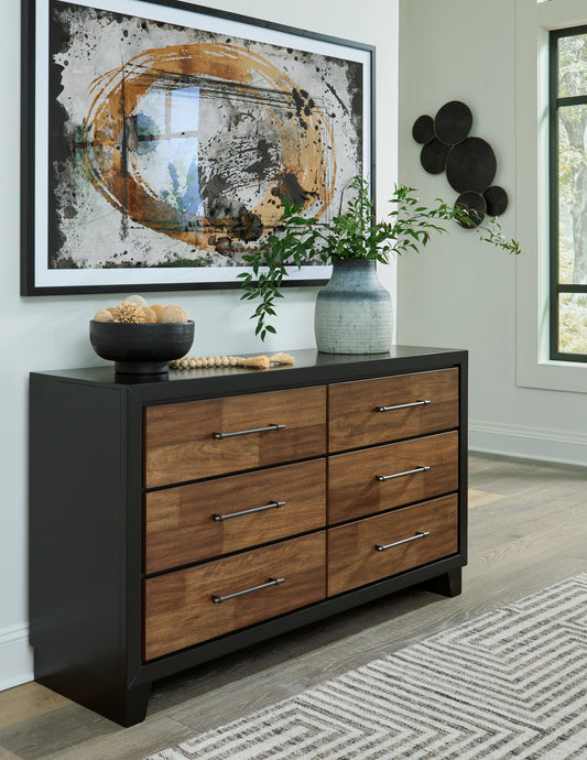 Cape Furniture Outlet - Ashley Furniture - Kraeburn Bedroom - Dresser and Mirror / Brown/Black - B496B1