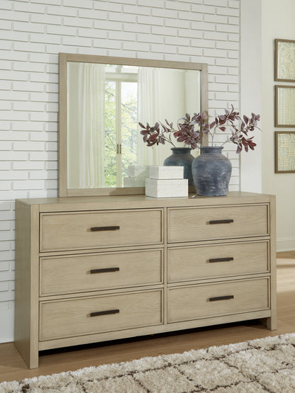 Cape Furniture Outlet - Ashley Furniture - Calmoro Bedroom - Dresser and Mirror / Gray - B602B1