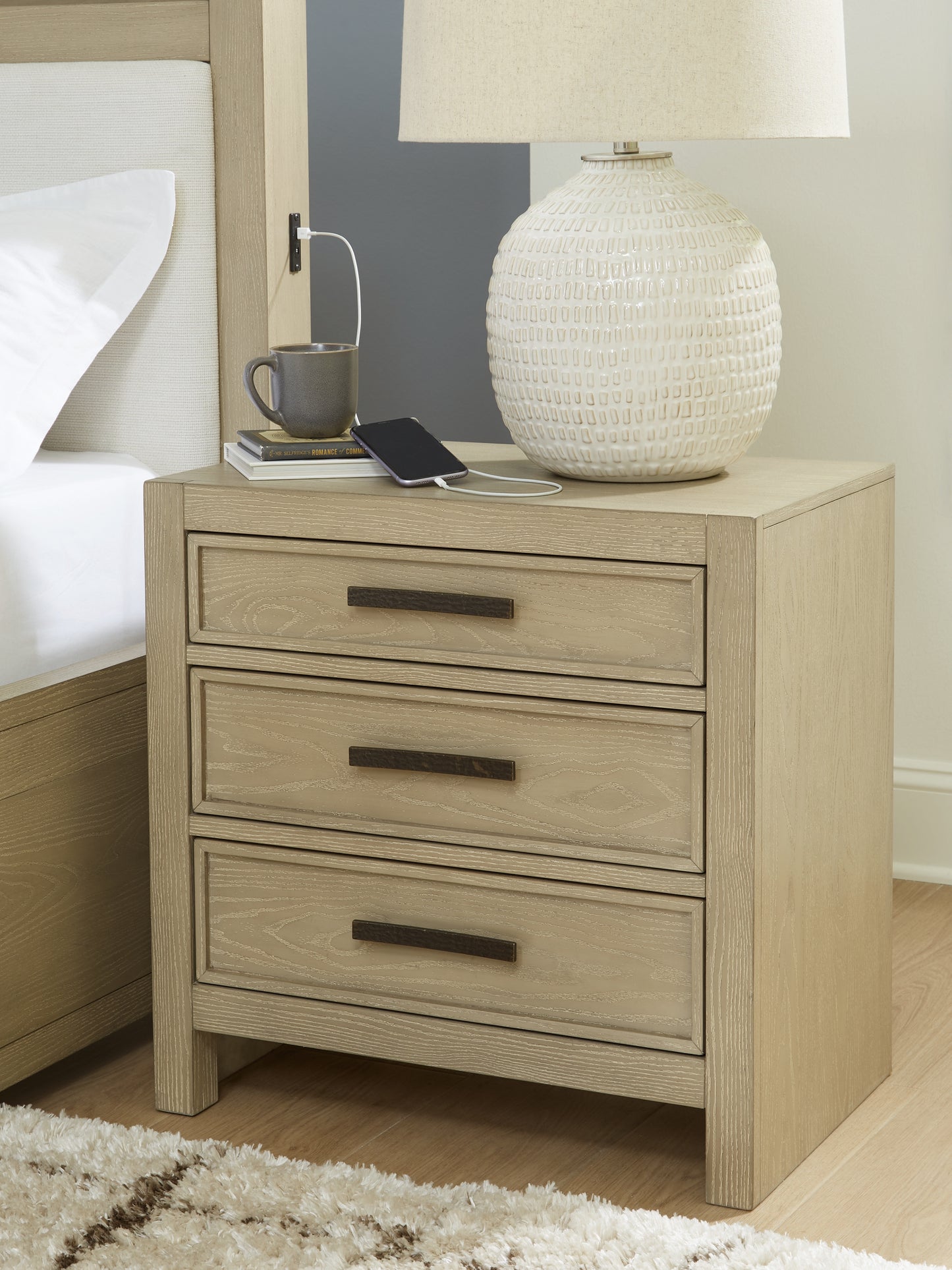 Cape Furniture Outlet - Ashley Furniture - Calmoro Bedroom - Three Drawer Night Stand - B602-93