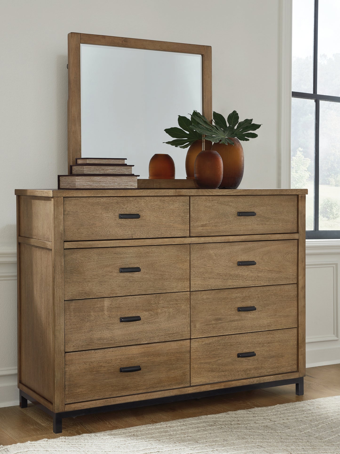 Cape Furniture Outlet - Ashley Furniture - Tomtyn Bedroom - Dresser and Mirror / Light Brown - B622B1