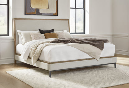 Cape Furniture Outlet - Ashley Furniture - Tomtyn Bedroom - King Upholstered Bed / Light Brown - B622B4