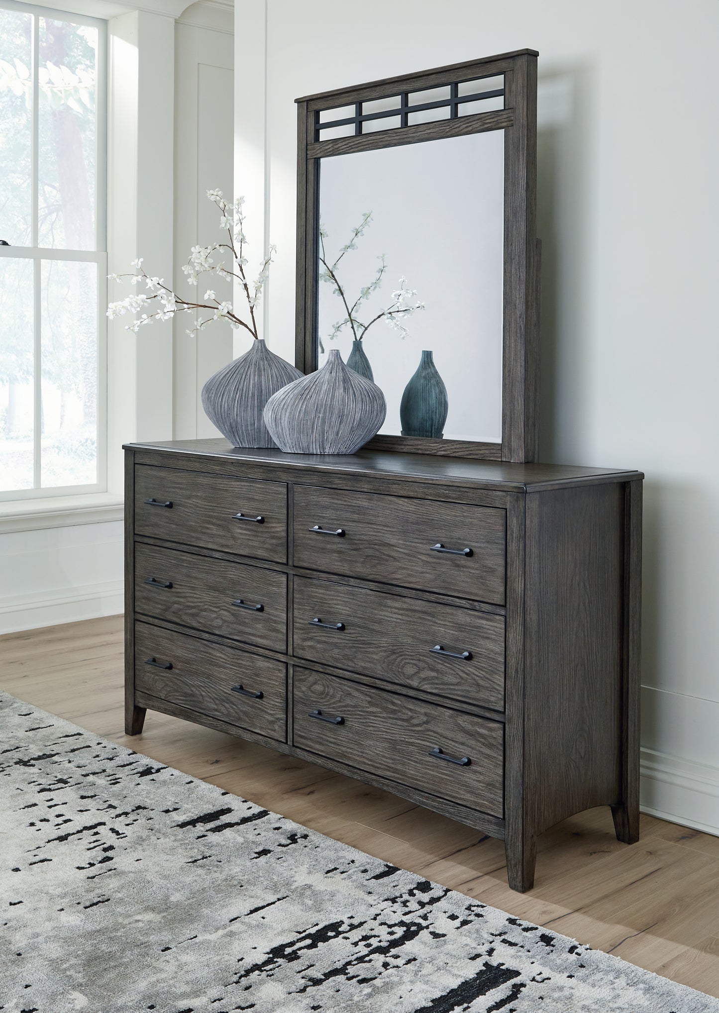 Cape Furniture Outlet - Ashley Furniture - Montillan Bedroom - Dresser and Mirror / Grayish Brown - B651B1