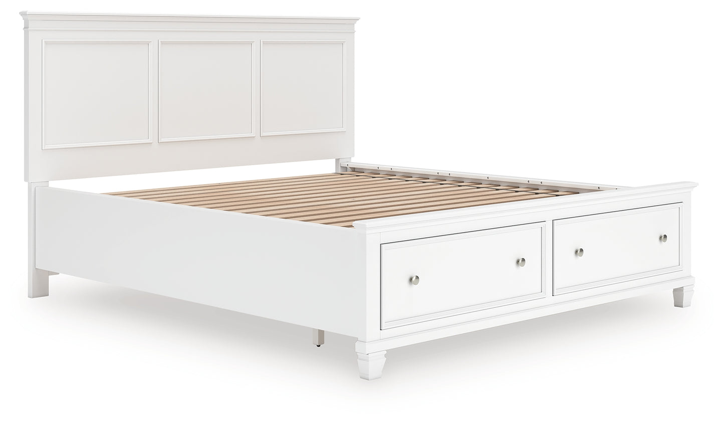 Cape Furniture Outlet - Ashley Furniture - Fortman Bedroom - California King Panel Storage Bed / White - B680B23