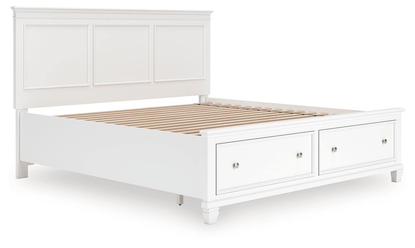 Cape Furniture Outlet - Ashley Furniture - Fortman Bedroom - King Panel Storage Bed / White - B680B22