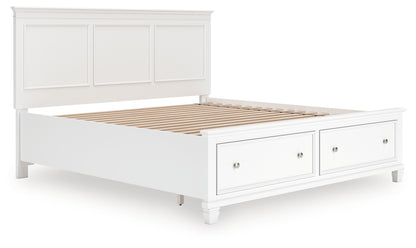 Cape Furniture Outlet - Ashley Furniture - Fortman Bedroom - King Panel Storage Bed / White - B680B22
